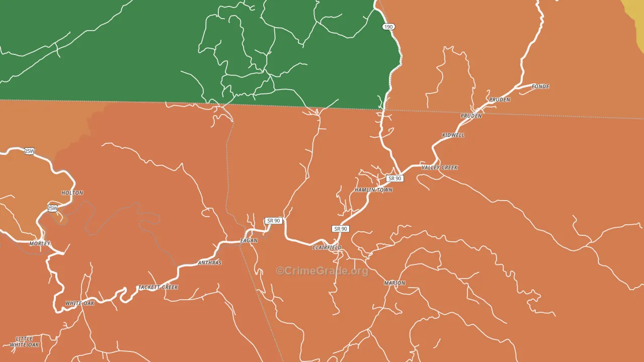 37715, TN Map of Theft Rates