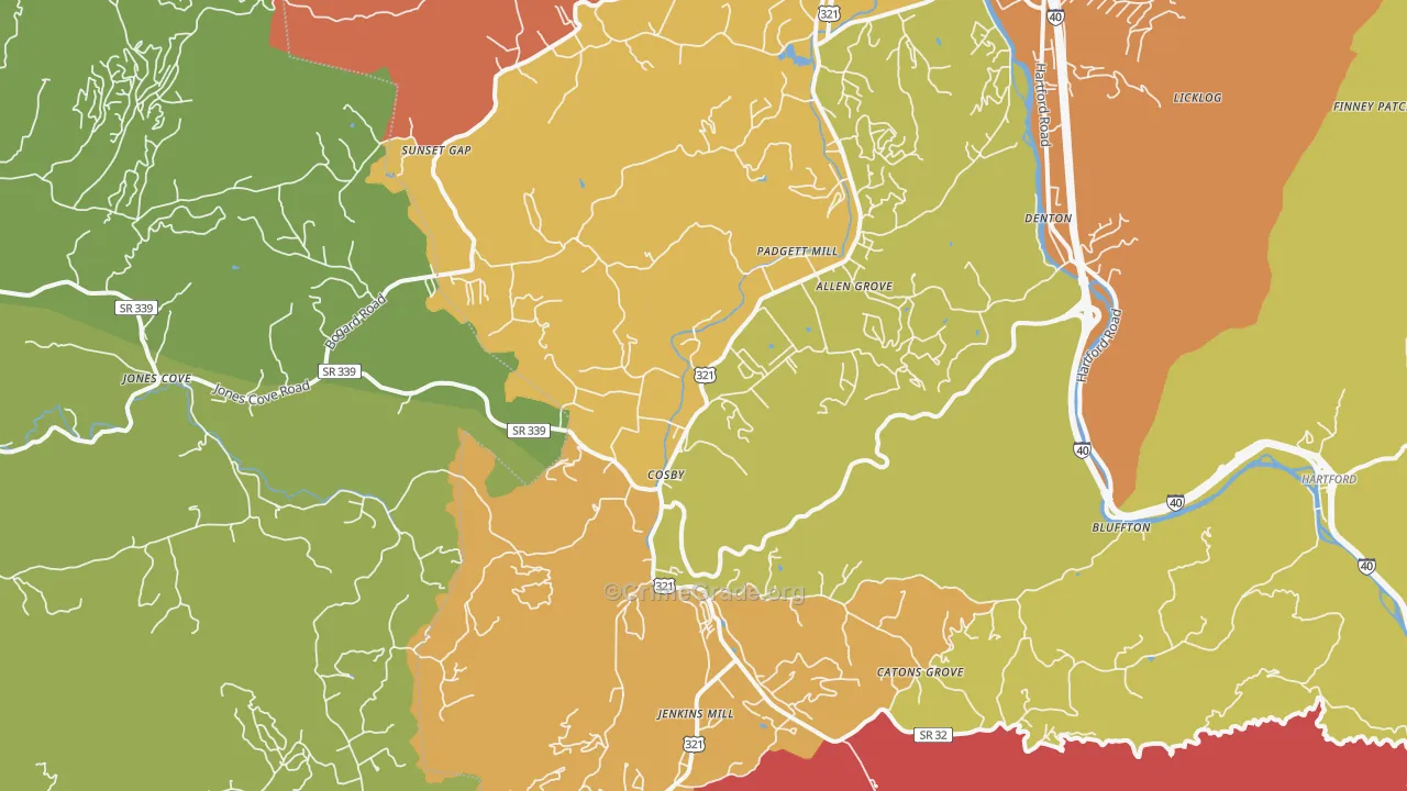 37722, TN Map of Theft Rates