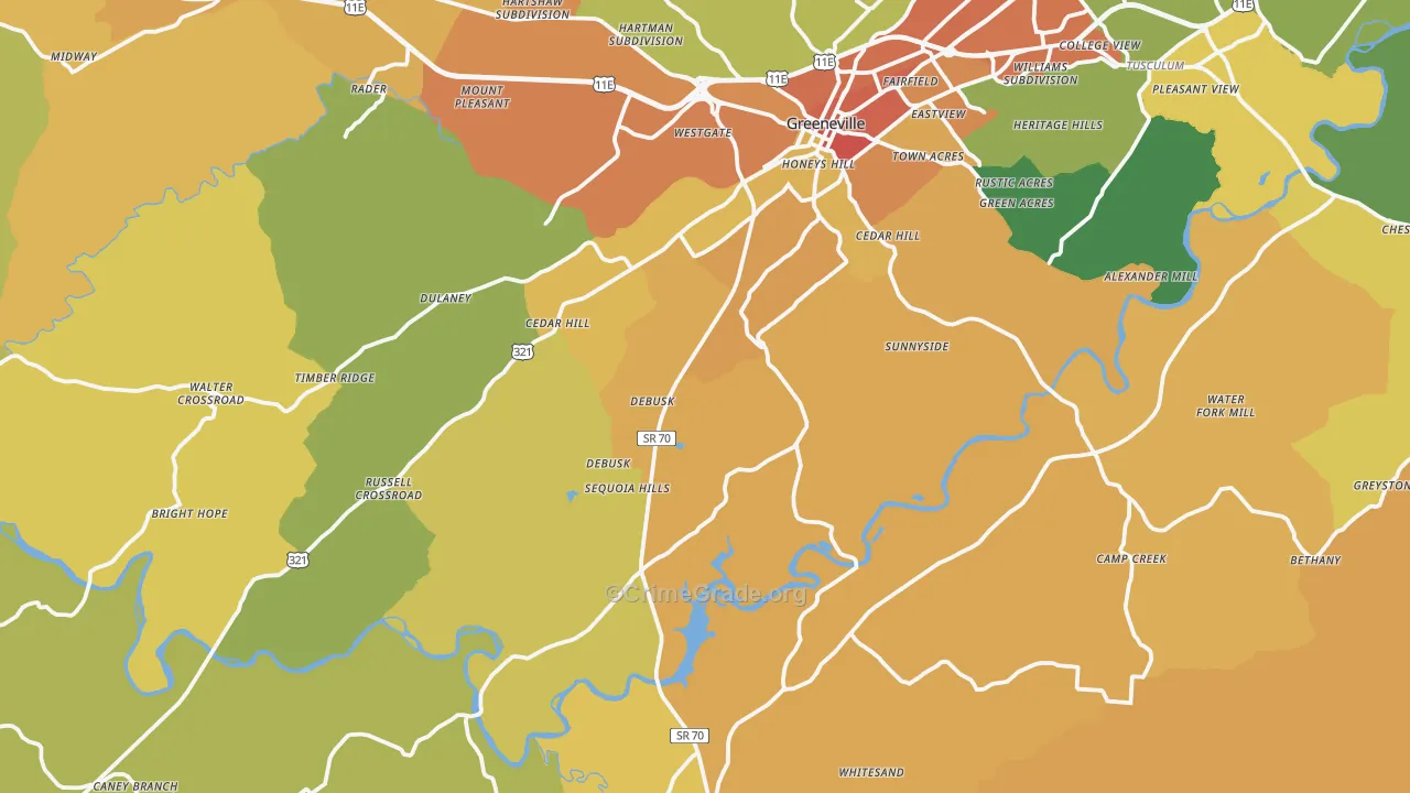 37743, TN Map of Theft Rates