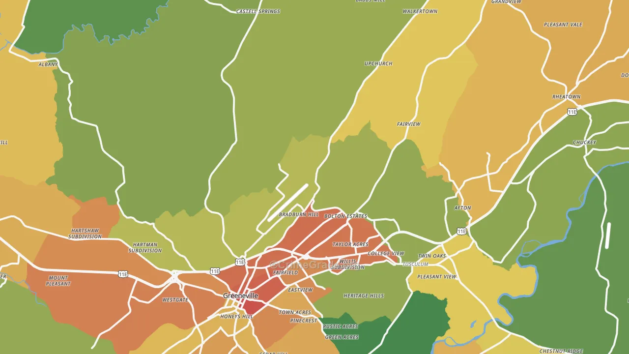 37745, TN Map of Theft Rates