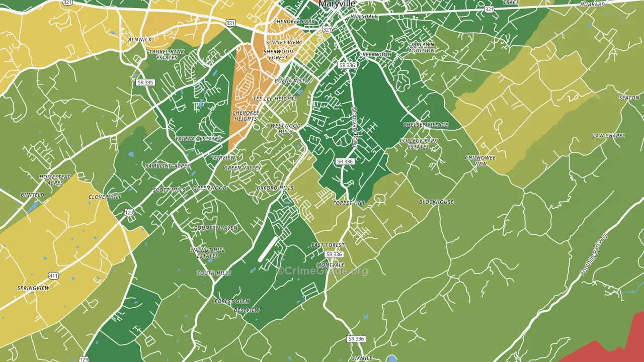 37803, TN Map of Theft Rates
