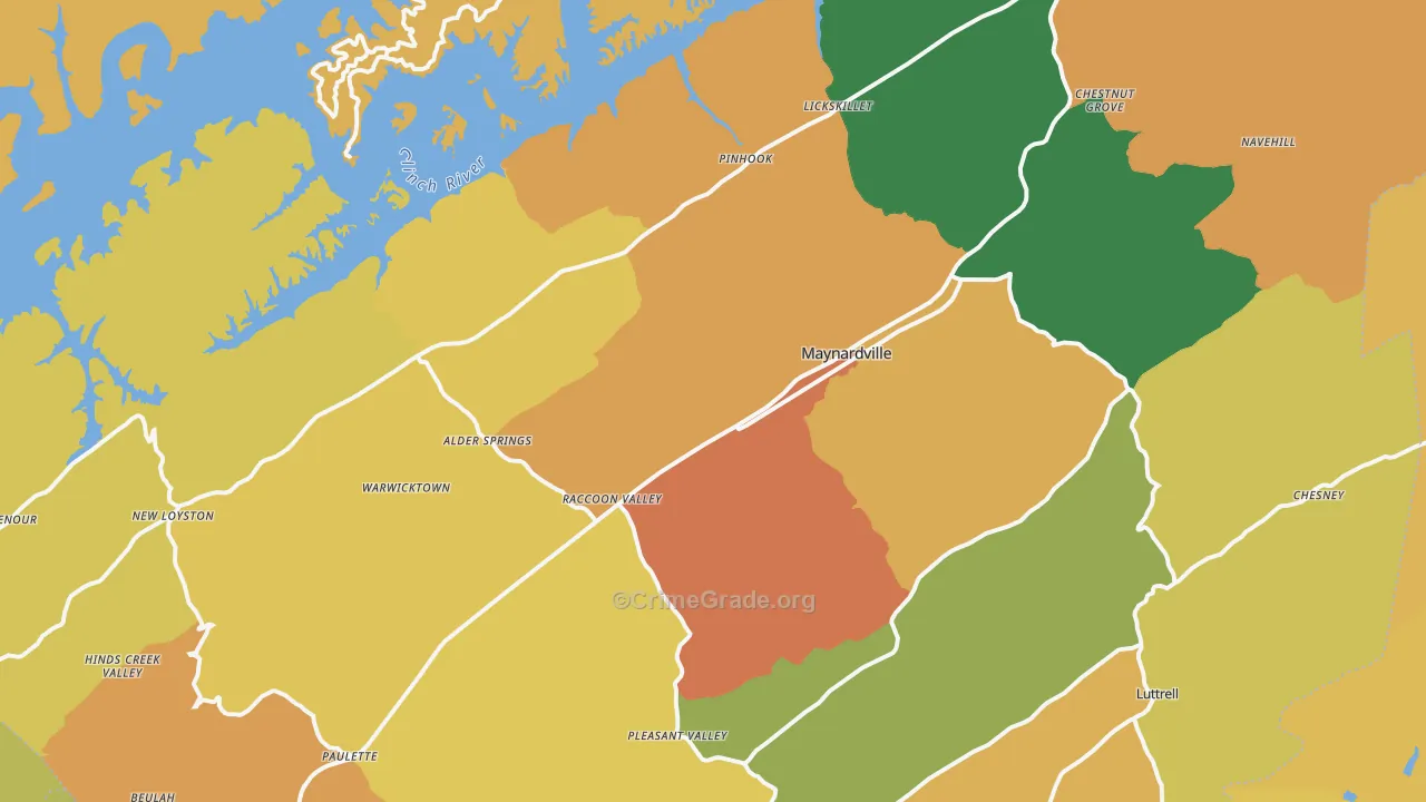 37807, TN Map of Theft Rates