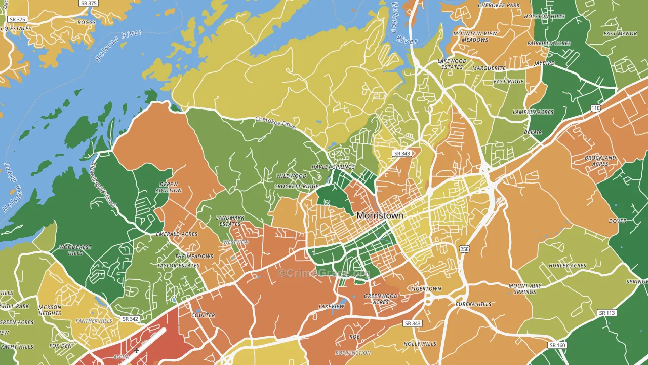 37814, TN Map of Theft Rates