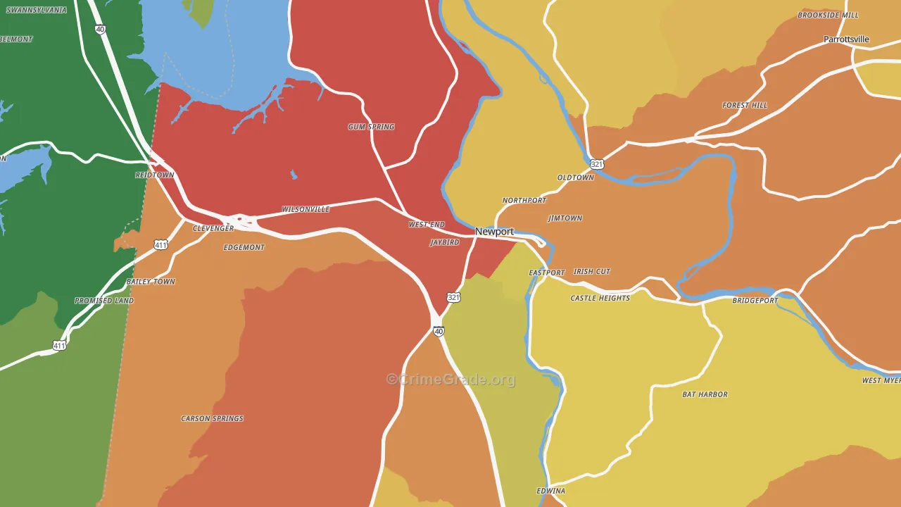 37821, TN Map of Theft Rates