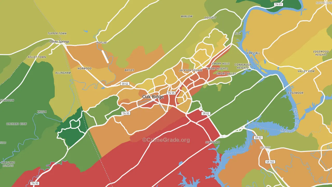 37830, TN Map of Theft Rates