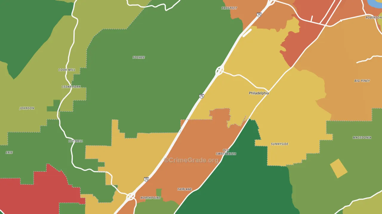 37846, TN Map of Theft Rates