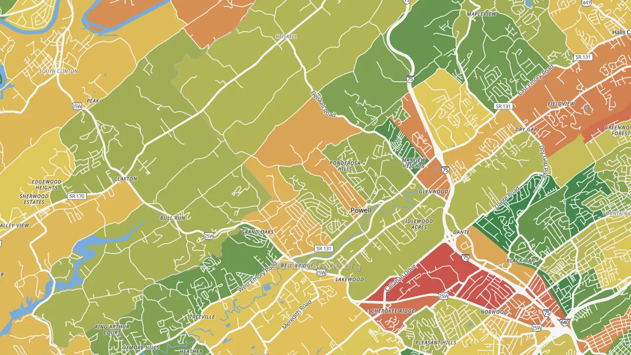 37849, TN Map of Theft Rates