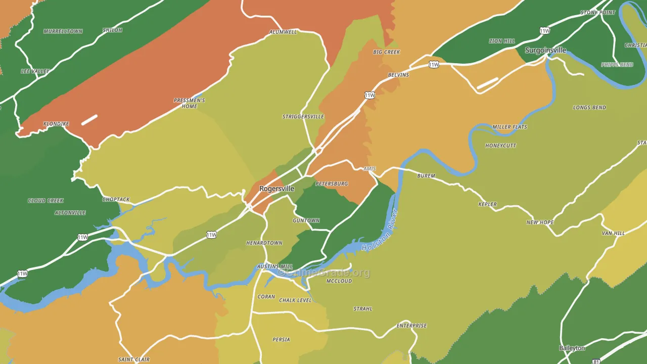 37857, TN Map of Theft Rates
