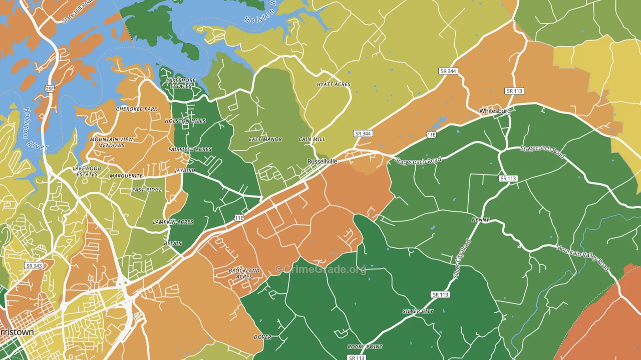 37860, TN Map of Theft Rates
