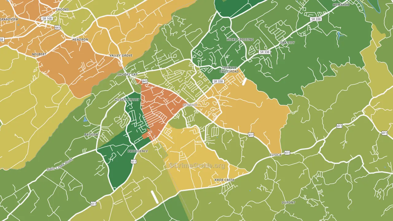 37865, TN Map of Theft Rates
