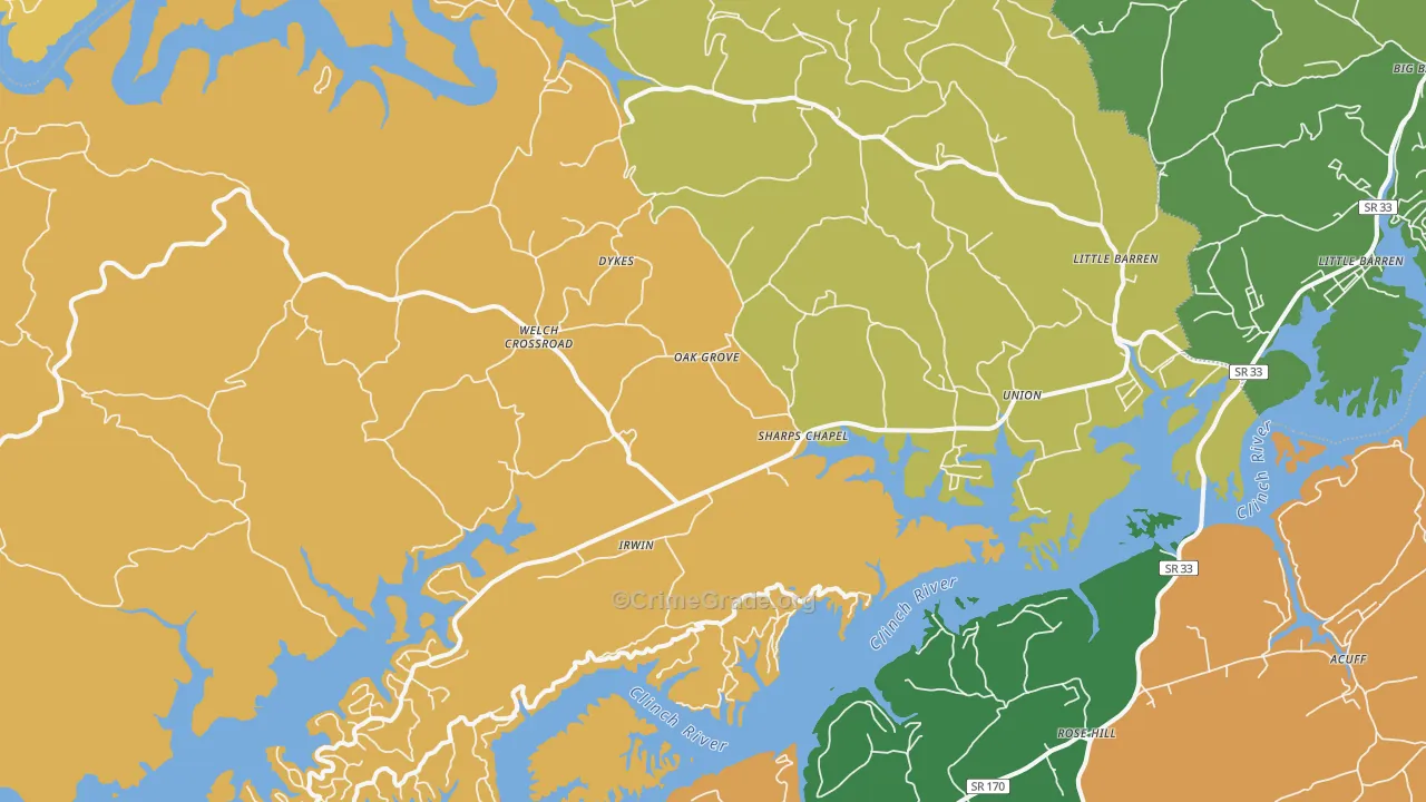 37866, TN Map of Theft Rates