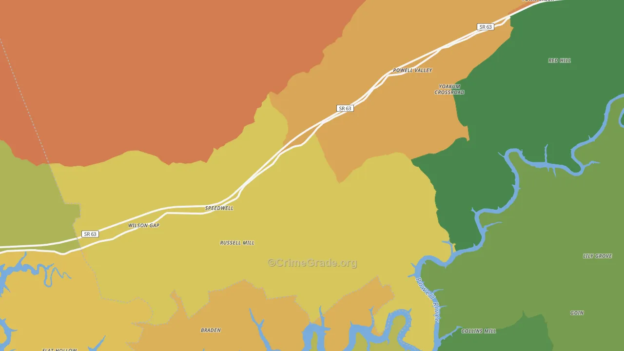 37870, TN Map of Theft Rates