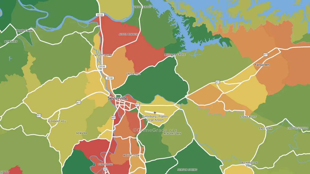 37876, TN Map of Theft Rates