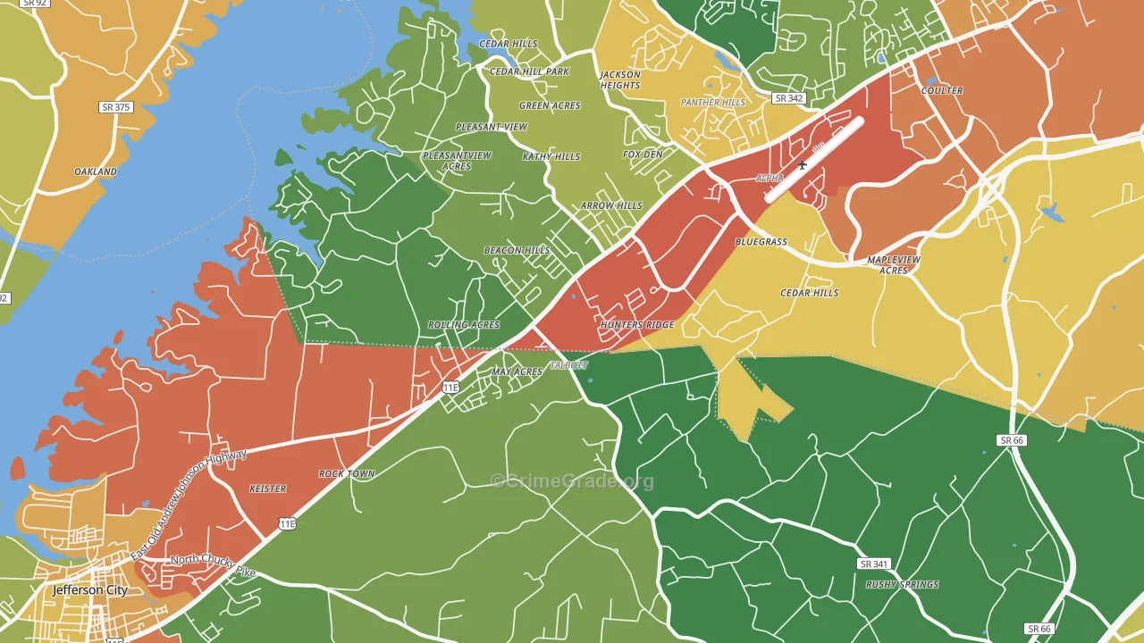 37877, TN Map of Theft Rates