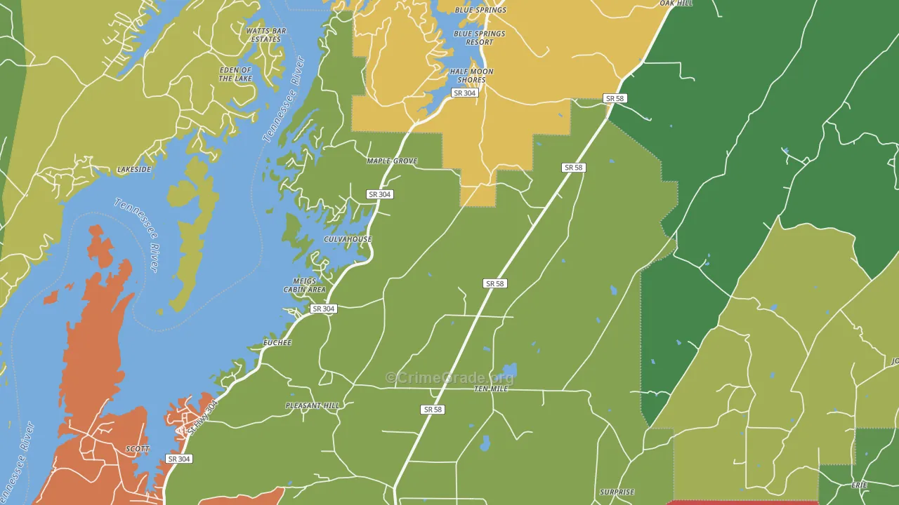 37880, TN Map of Theft Rates