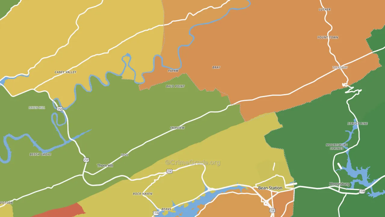 37881, TN Map of Theft Rates