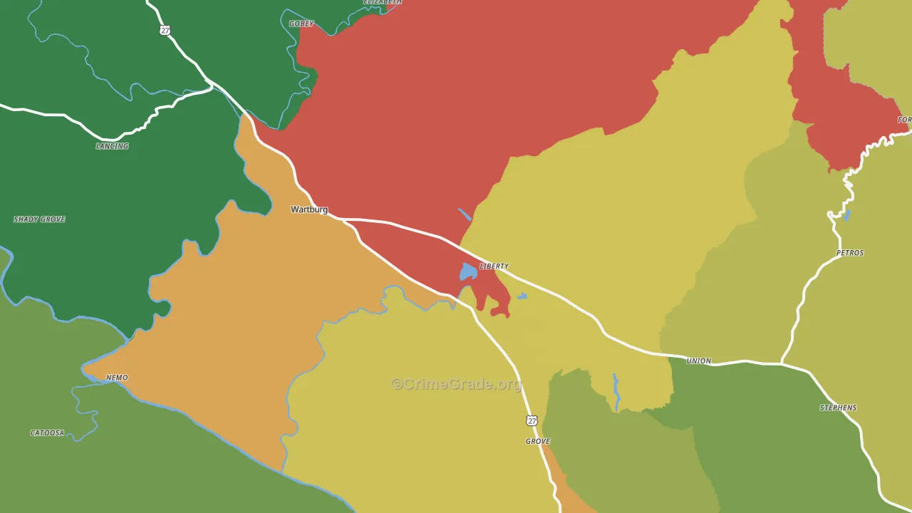 37887, TN Map of Theft Rates
