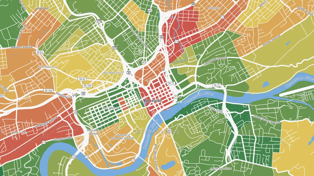 37902, TN Map of Theft Rates
