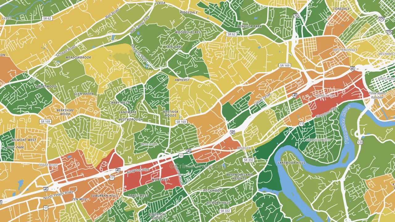 37909, TN Map of Theft Rates