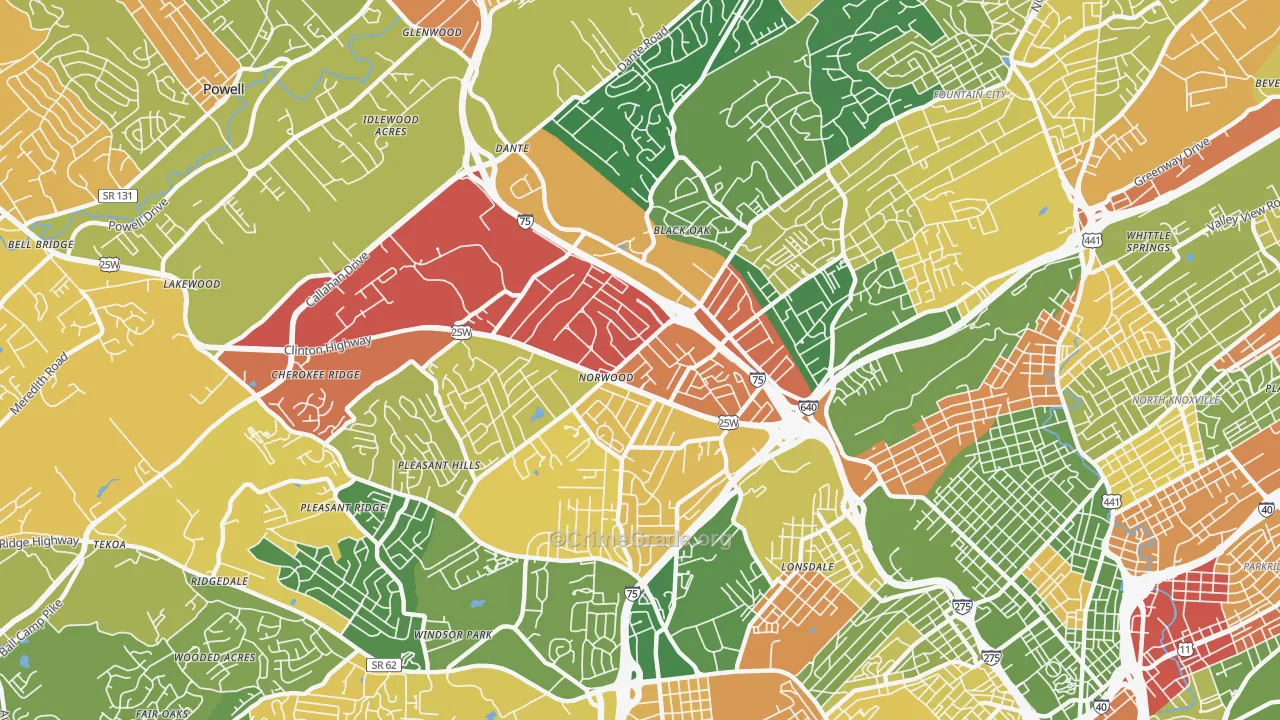 37912, TN Map of Theft Rates
