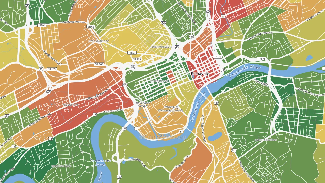 37916, TN Map of Theft Rates