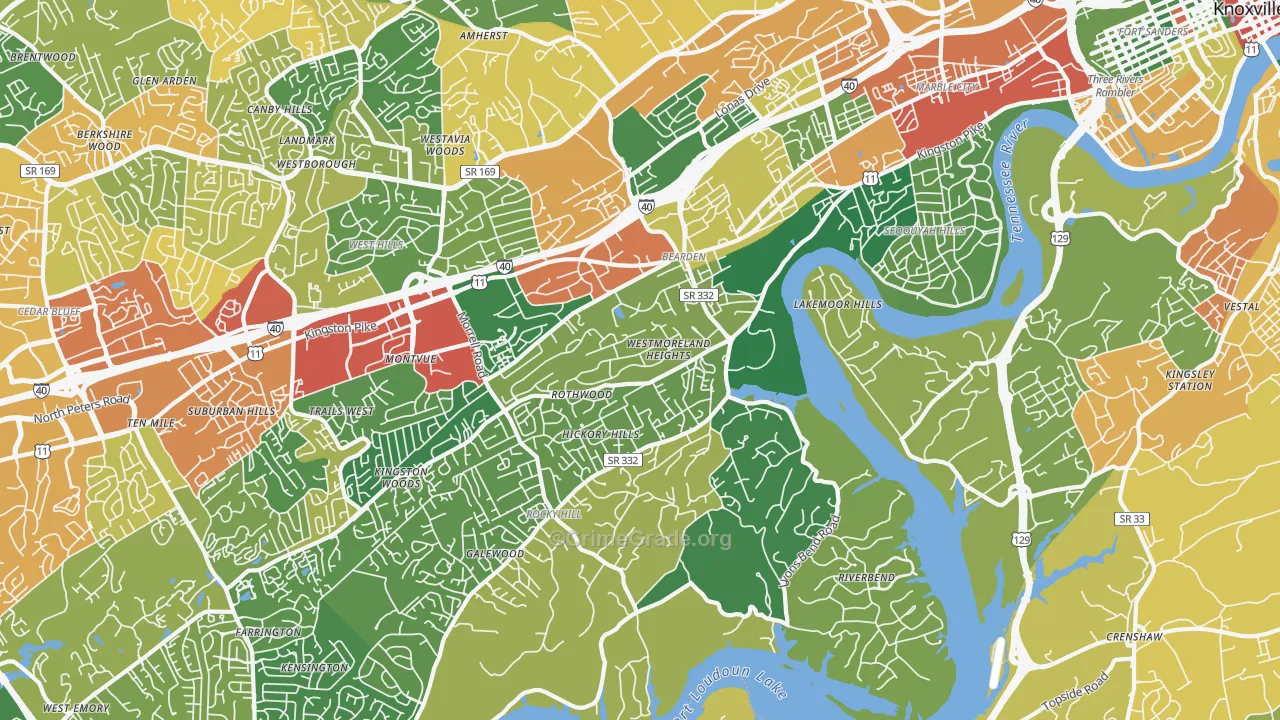 37919, TN Map of Theft Rates