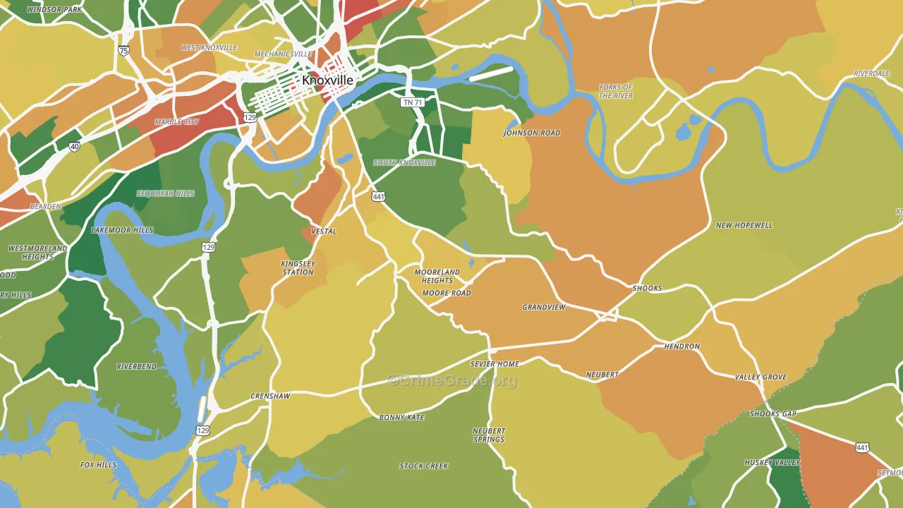 37920, TN Map of Theft Rates