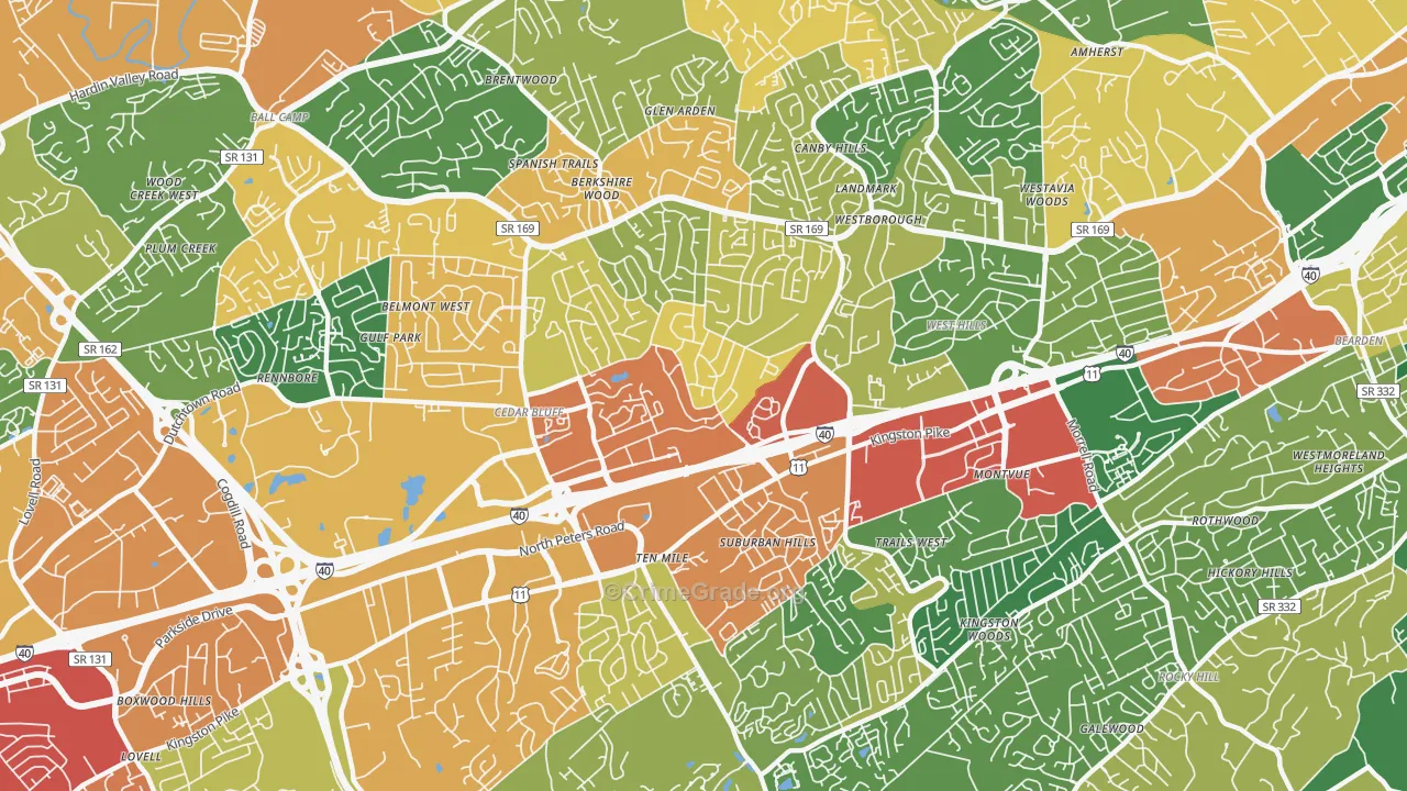 37923, TN Map of Theft Rates