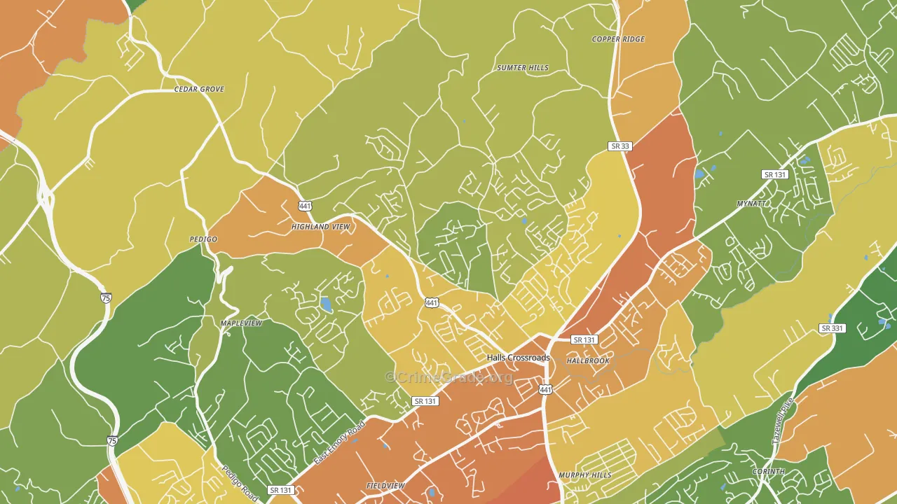 37938, TN Map of Theft Rates