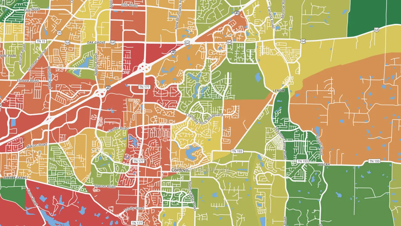 38016, TN Map of Theft Rates