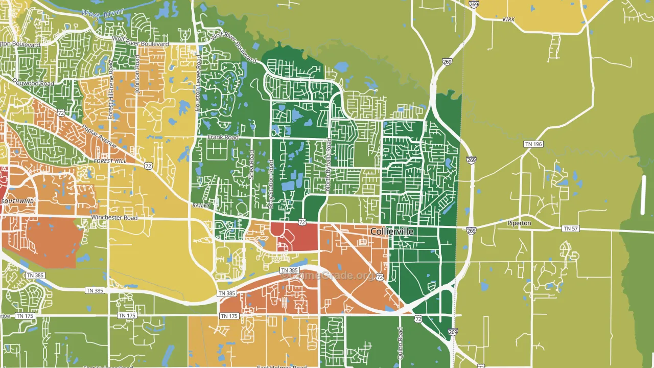 38017, TN Map of Theft Rates