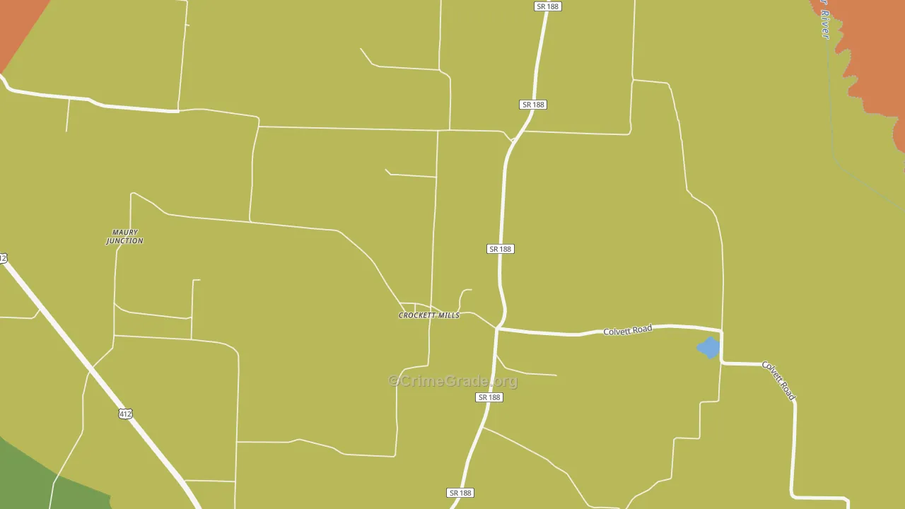 38021, TN Map of Theft Rates
