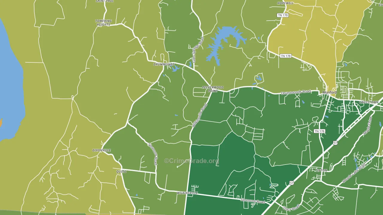 38023, TN Map of Theft Rates