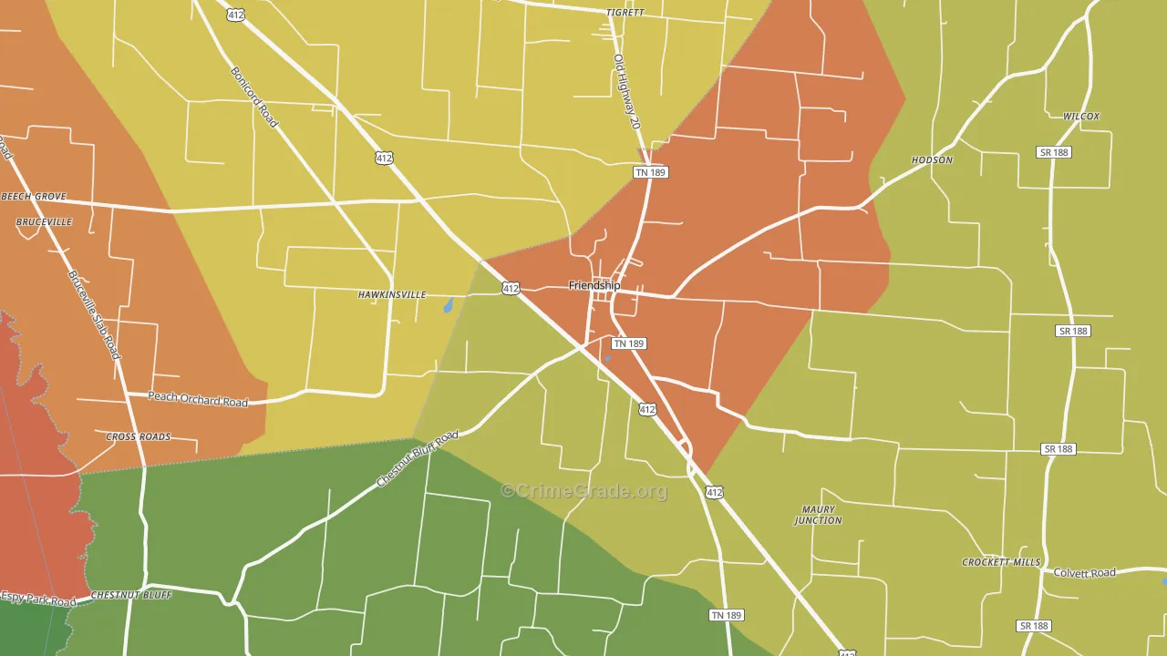 38034, TN Map of Theft Rates