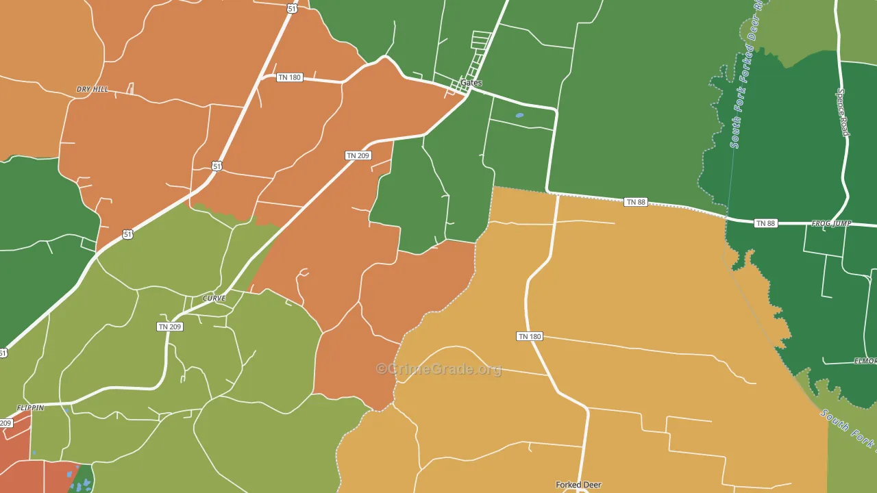 38037, TN Map of Theft Rates
