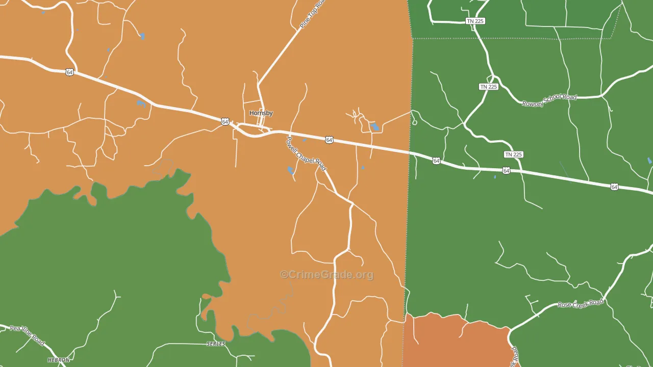 38044, TN Map of Theft Rates