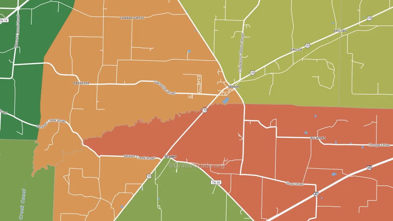 38049, TN Map of Theft Rates