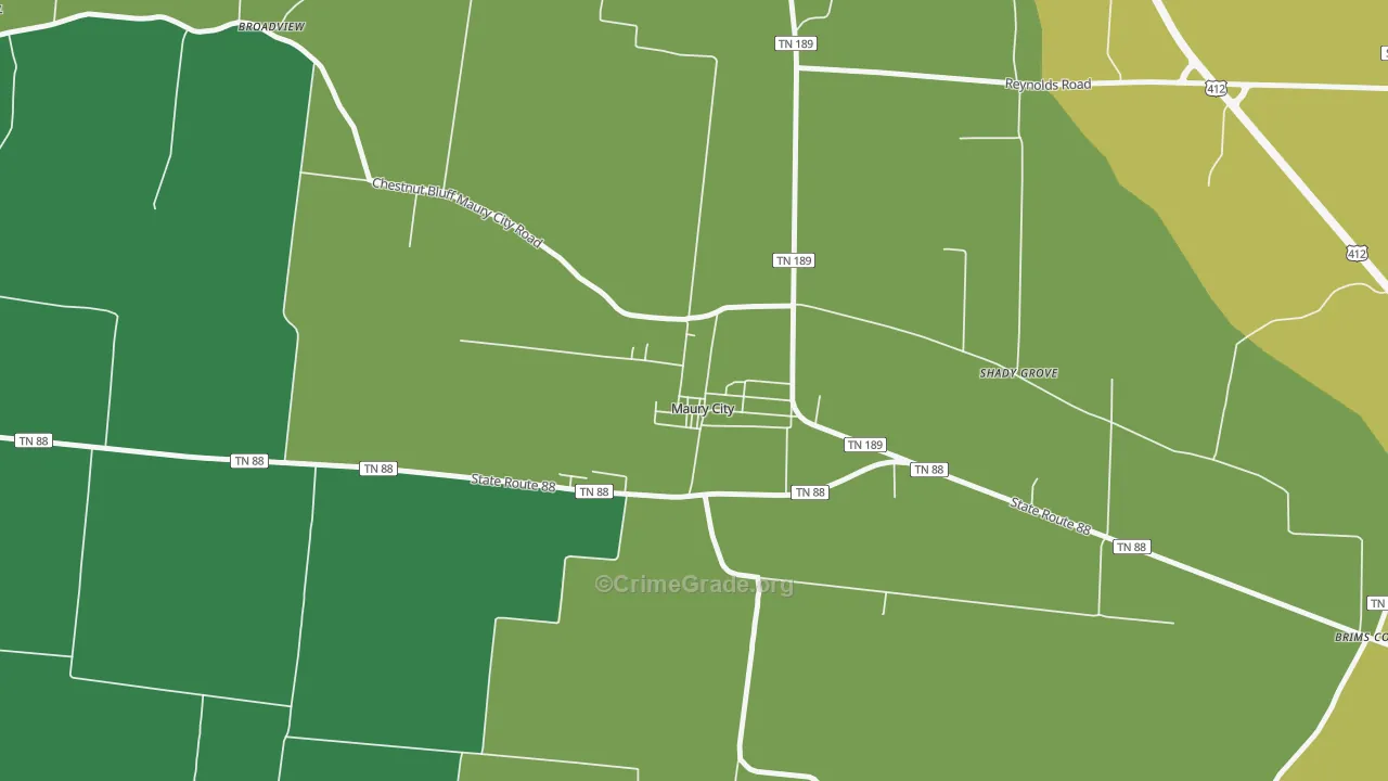 38050, TN Map of Theft Rates