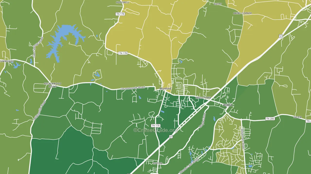 38058, TN Map of Theft Rates