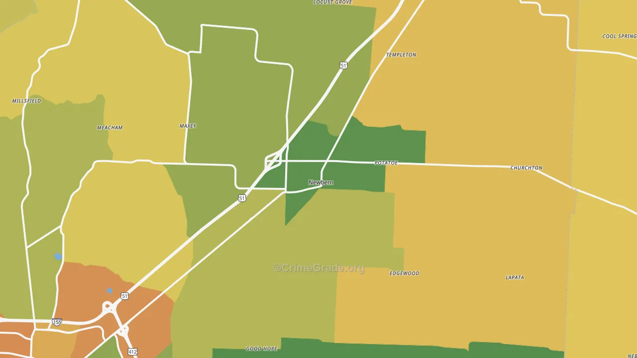 38059, TN Map of Theft Rates