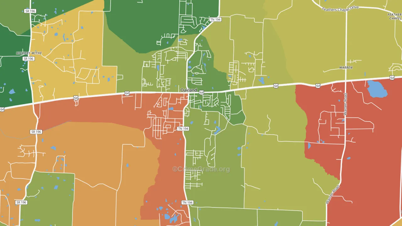 38060, TN Map of Theft Rates