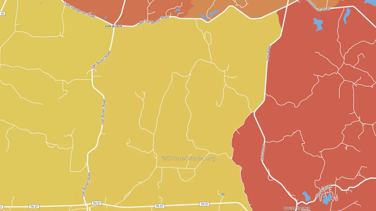 38067, TN Map of Theft Rates