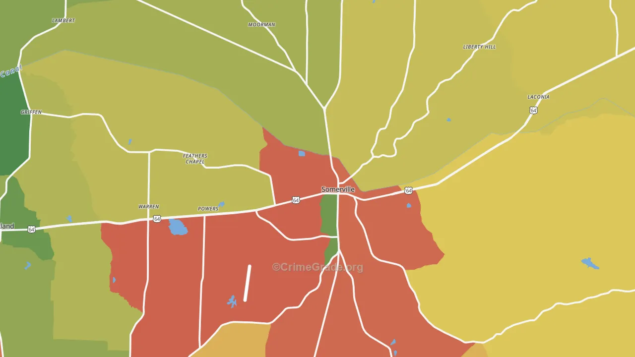 38068, TN Map of Theft Rates
