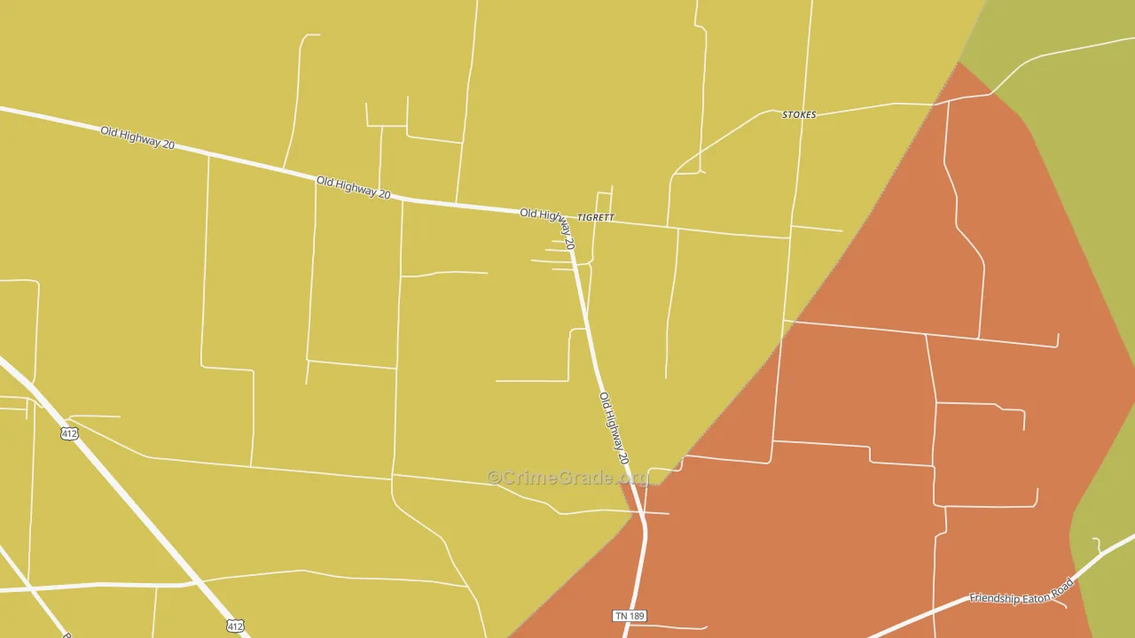 38070, TN Map of Theft Rates