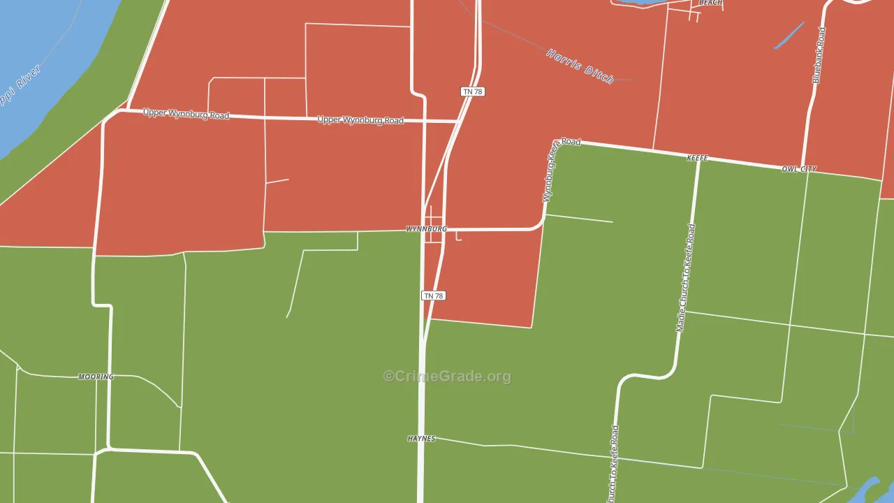 38077, TN Map of Theft Rates