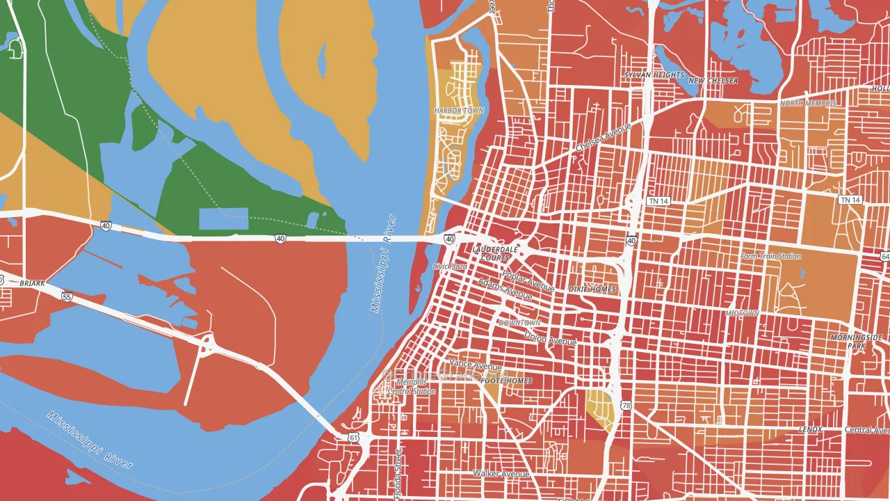 38103, TN Map of Theft Rates