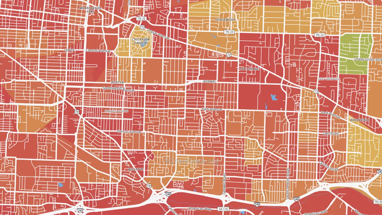 38111, TN Map of Theft Rates