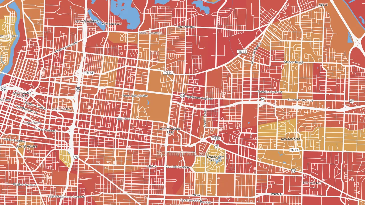 38112, TN Map of Theft Rates