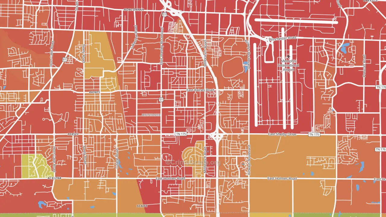 38116, TN Map of Theft Rates