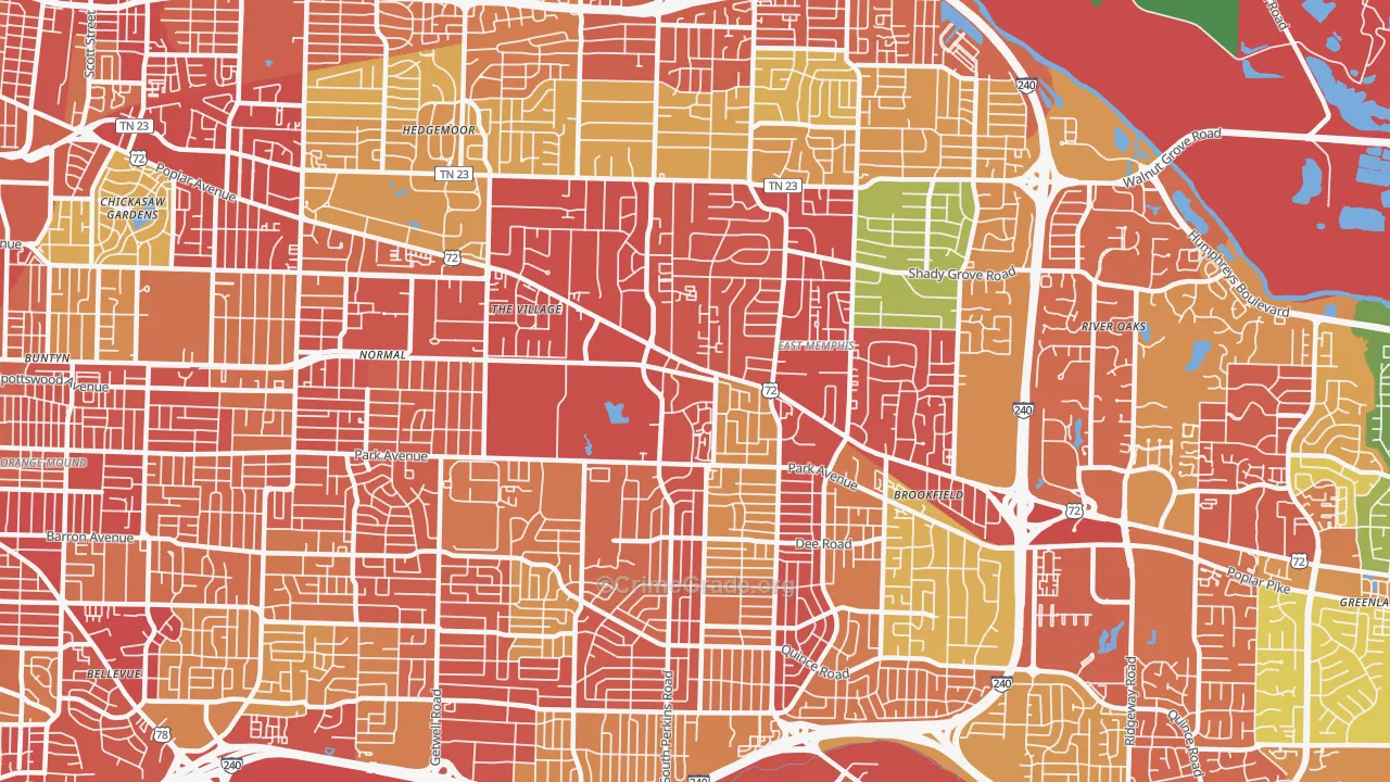 38117, TN Map of Theft Rates